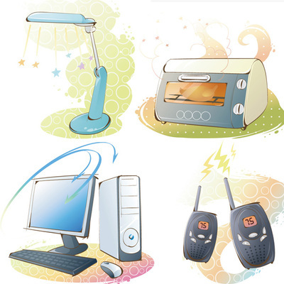卡通手繪電器_矢量電器