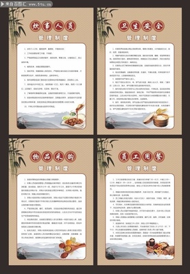 中國風(fēng)食堂管理制度牌素材 餐飲企業(yè)管理